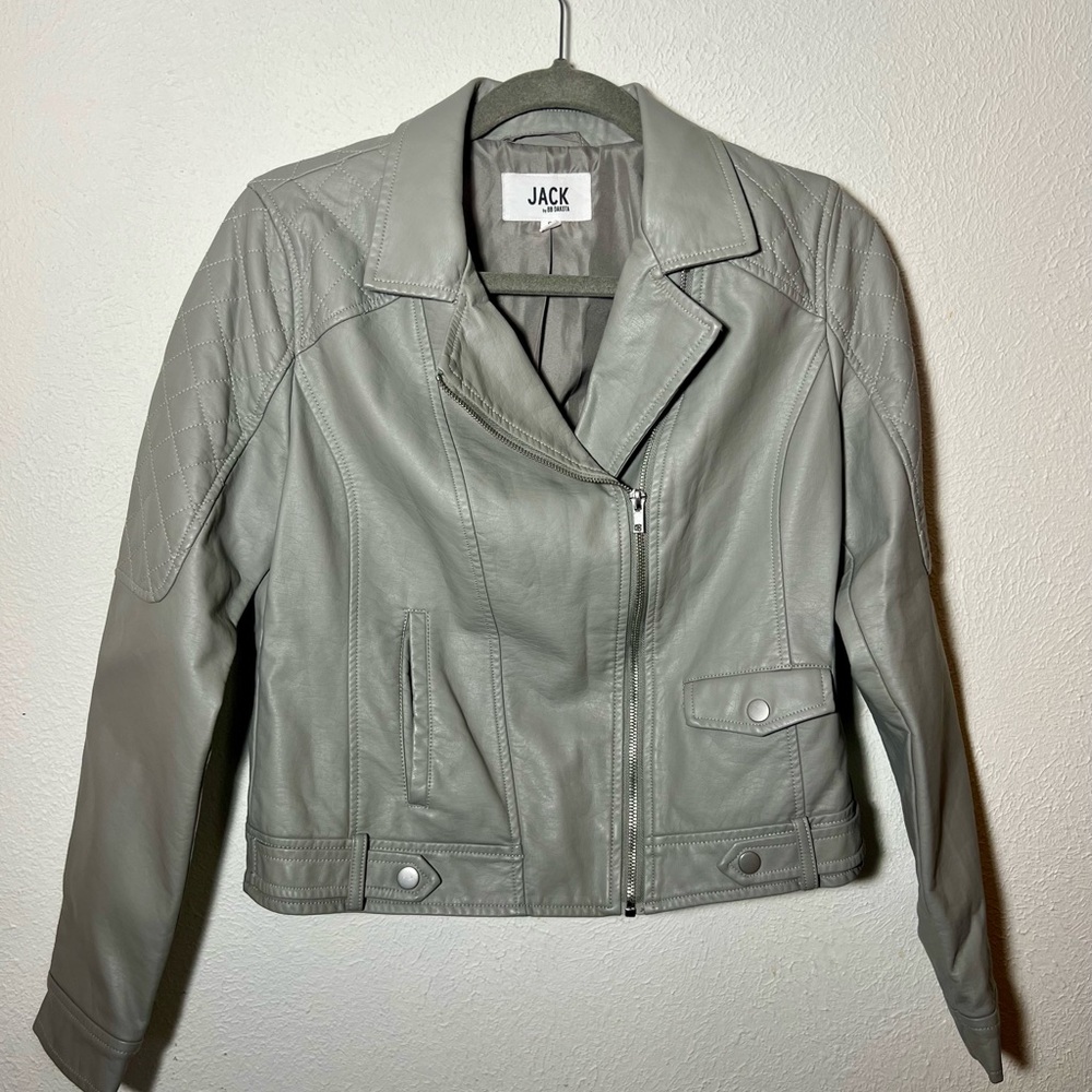 Jack by BB Dakota Women's Gray Leather Jacket